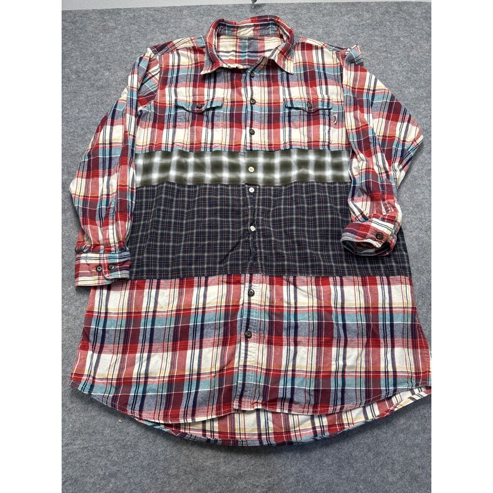 Rebetty Upcycled Patchwork Flannel Shirt XXL Plaid Oversized Grunge Style